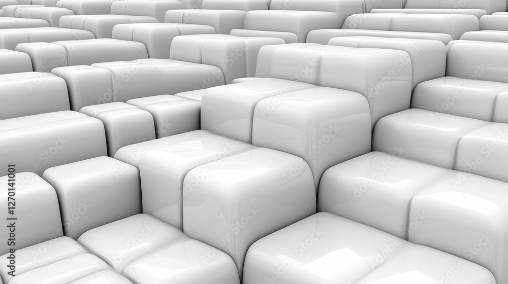 Abstract White Cubes Forming a Smooth Textured Surface with Soft Lighting Abstract White Cubes Forming a Smooth Textured Surface with Soft Lighting