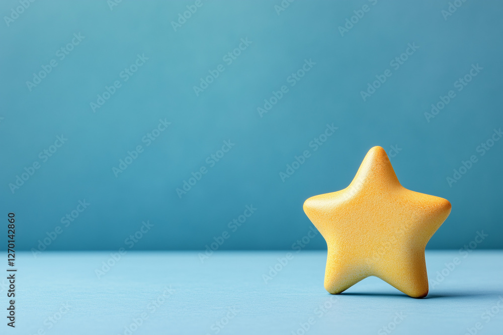 Gold star isolated on a blue background Gold star isolated on a blue background