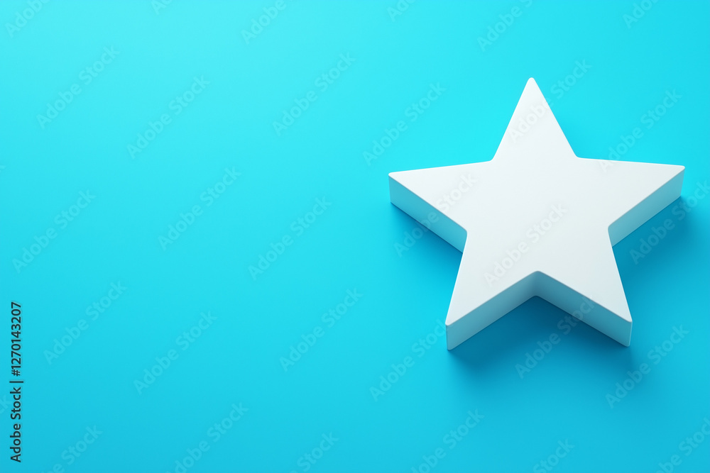 White Star Isolated Color Background White Star Isolated Color Background