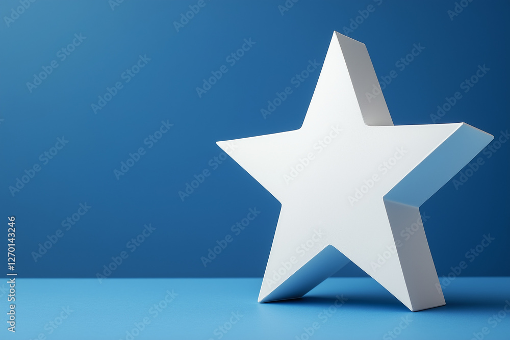 Obraz premium White Star Isolated Color Background