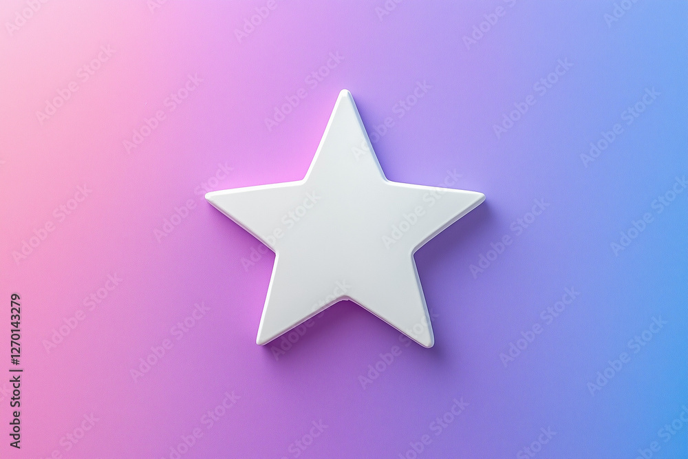 White Star Isolated Color Background White Star Isolated Color Background