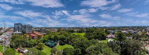 Aerial View of Sydney Suburbia Sydney Harbour and  CBD the urban sprawl of NSW Australia
