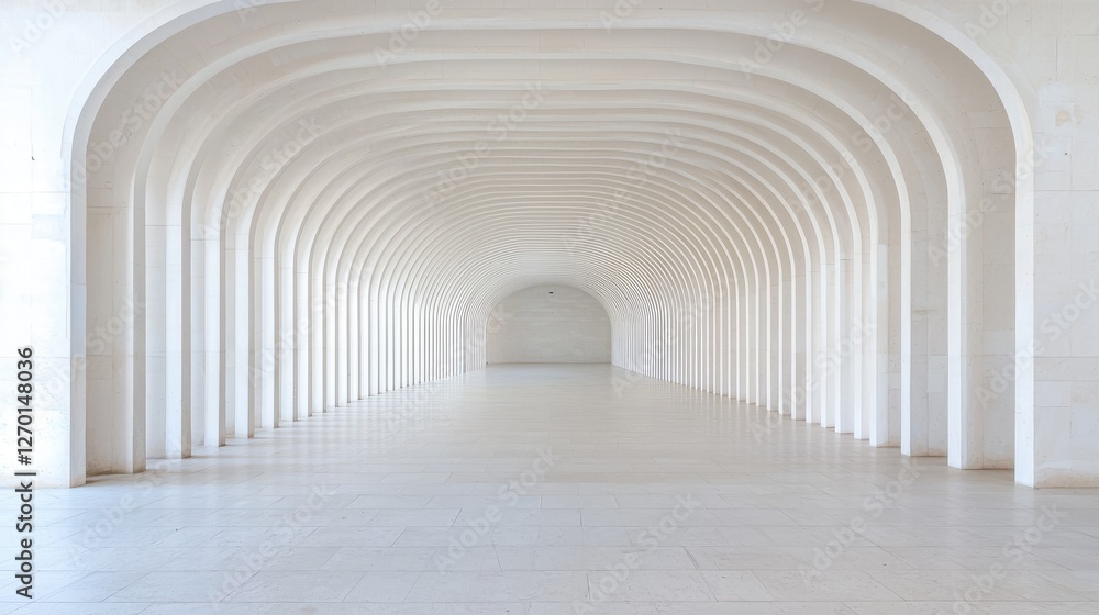 White arched hallway, perspective, architecture, interior, design White arched hallway, perspective, architecture, interior, design
