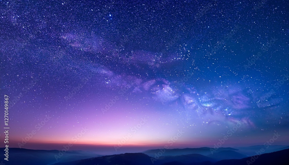 神秘的な夜空に無数の光の粒が輝く、幻想的でスピリチュアルな空間を演出する 神秘的な夜空に無数の光の粒が輝く、幻想的でスピリチュアルな空間を演出する