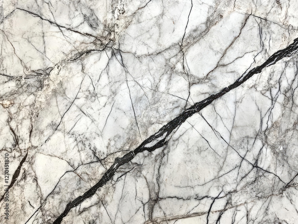Obraz premium Elegant White Marble Texture Luxury Surface with Natural Grey Veining for Interior Design