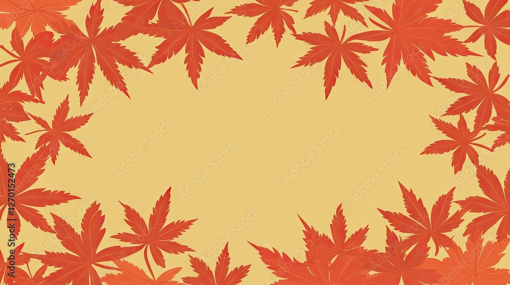 Autumn maple leaves frame, background, design Autumn maple leaves frame, background, design