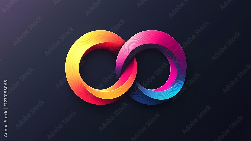 Abstract Infinity Symbol: A Colorful Intertwined Design