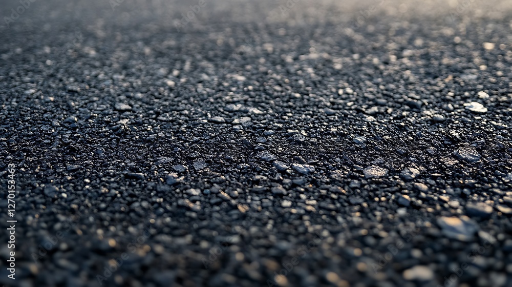 Close-Up Asphalt Texture: Dark Grey Pebbles and Aggregate Close-Up Asphalt Texture: Dark Grey Pebbles and Aggregate