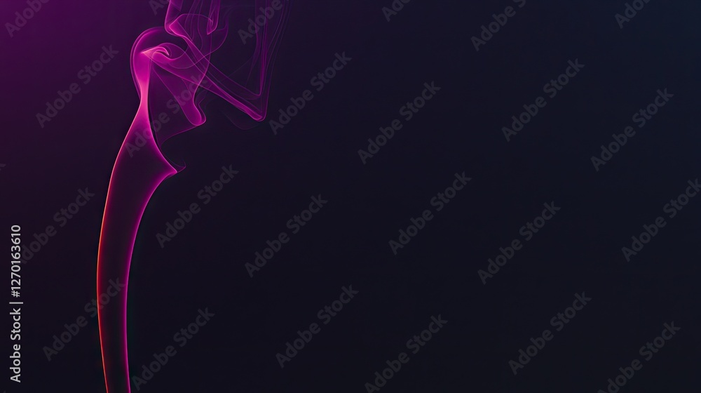 Fototapeta premium Abstract swirling pink smoke on dark background