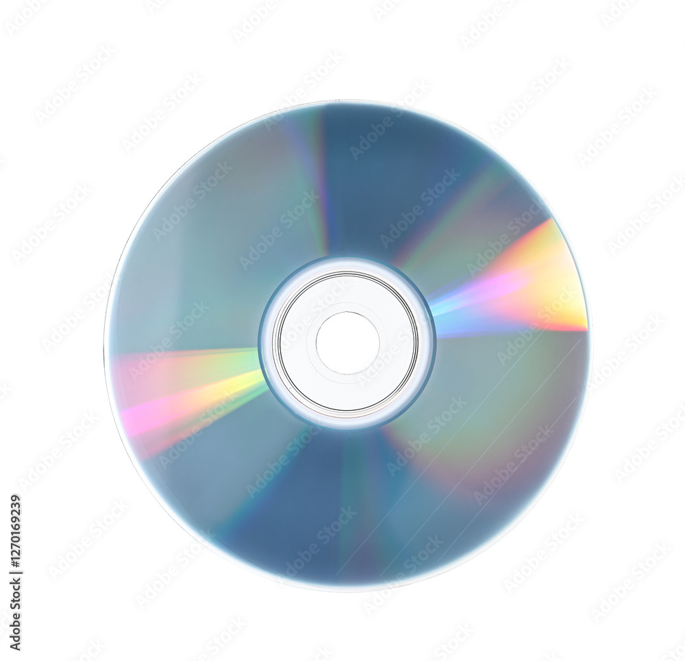 One shiny compact disc isolated on white One shiny compact disc isolated on white