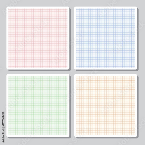 Square grid background with empty space. Design of square graph paper, school math sheet, grid paper sheet, notebook pattern, architectural graph paper. Vector illustration