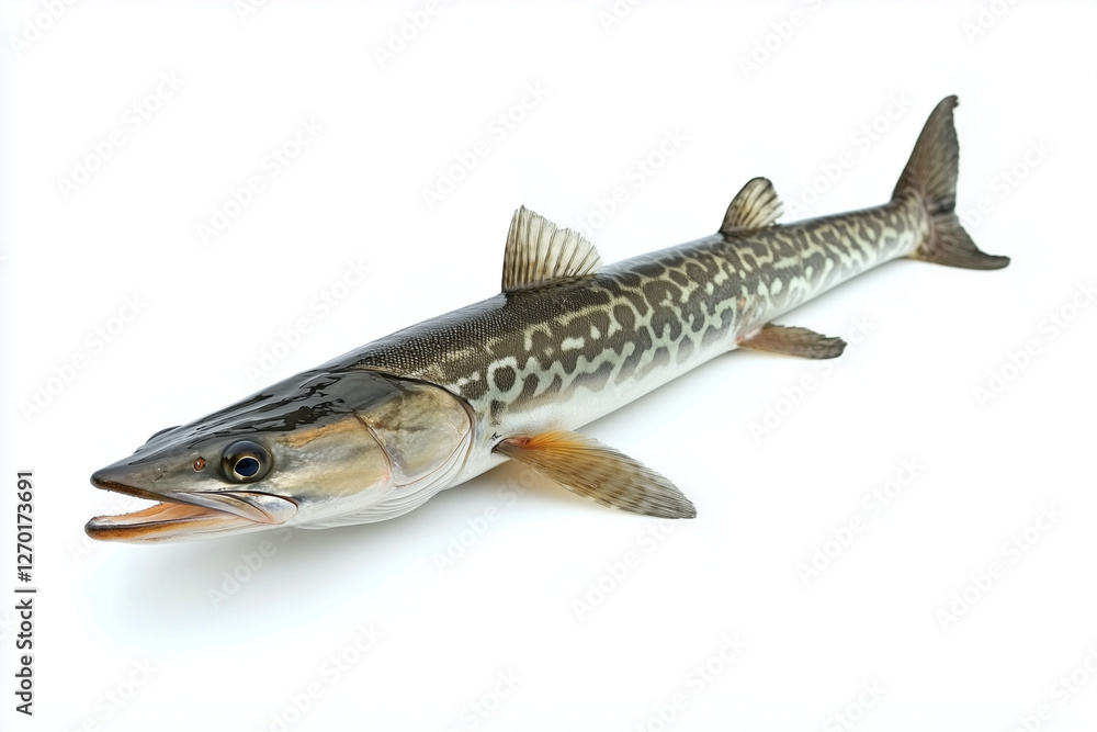 Naklejka premium Barracuda fish isolated on a white background