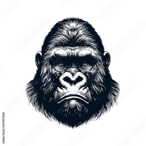 gorilla head vector photo