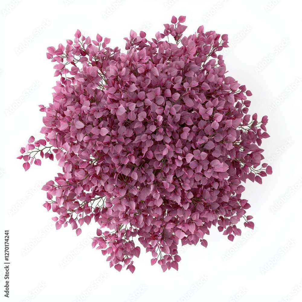 Fototapeta premium Top view of a vibrant cluster of purple leaves, showcasing a lush, dense arrangement that adds a touch of color and natural beauty.