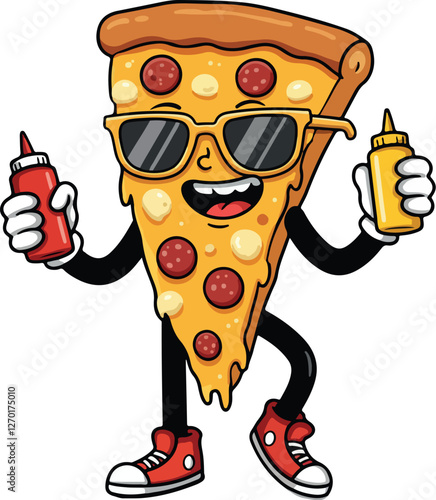 mascot cartoon pizza