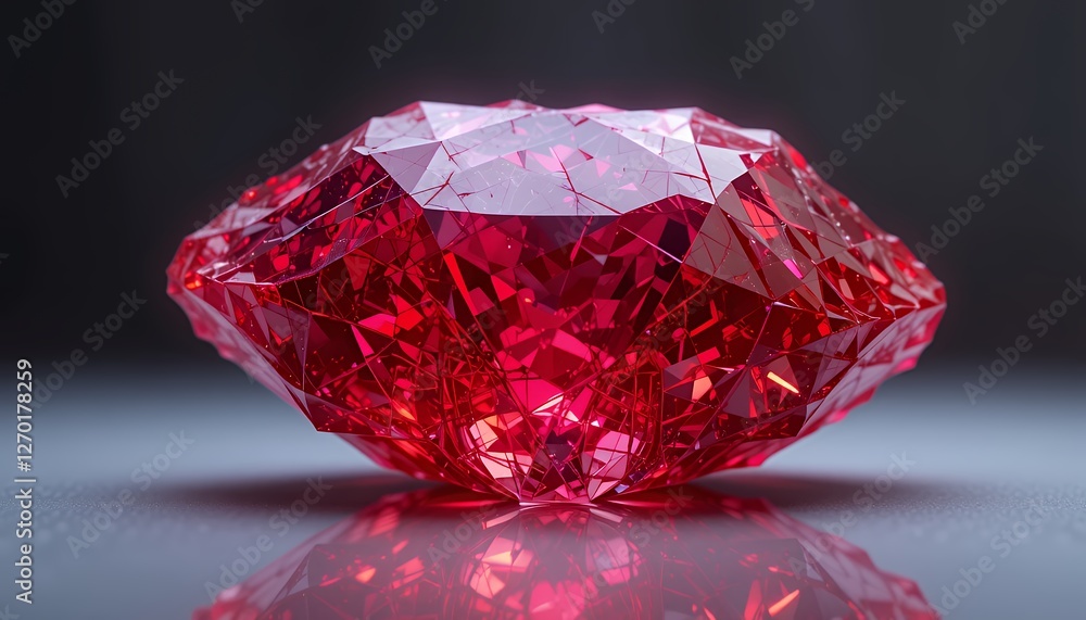 Close-up of a brilliant, faceted ruby Close-up of a brilliant, faceted ruby