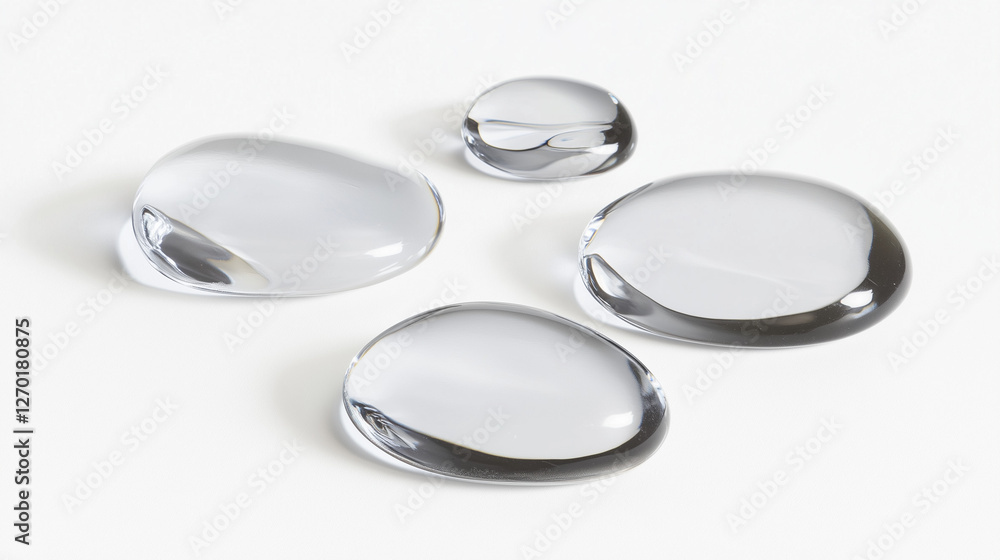 Uneven drops of water isolated on a white background Uneven drops of water isolated on a white background