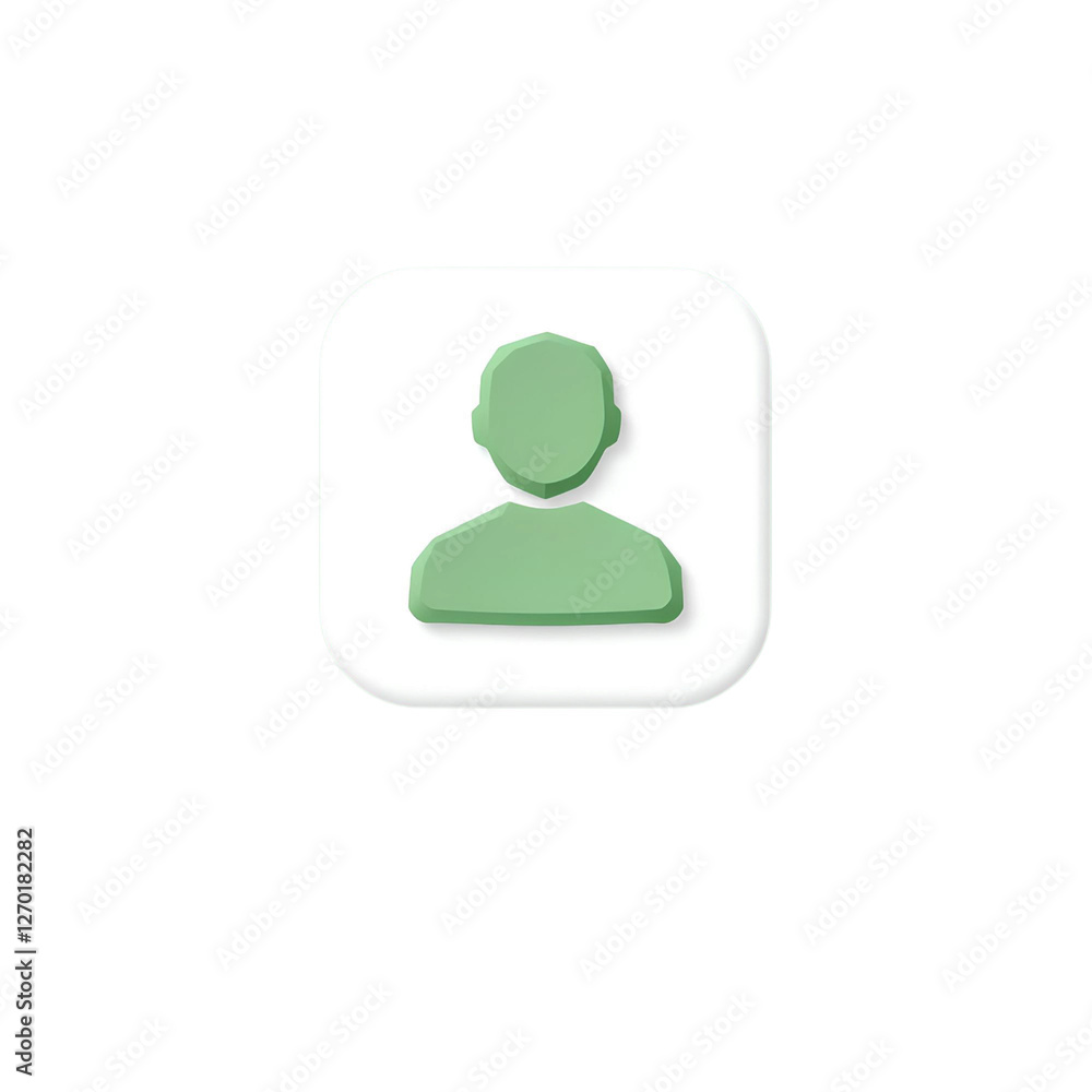 green user icon on white square, high quality png isolated on transparent background green user icon on white square, high quality png isolated on transparent background
