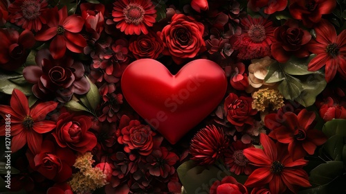 Floral heart centerpiece for celebration