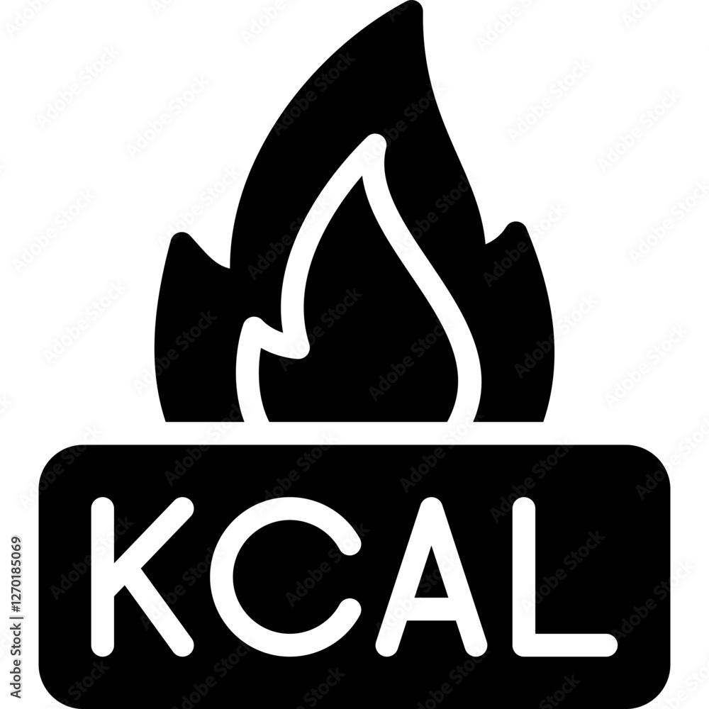 kcal icon illustration design with solid kcal icon illustration design with solid