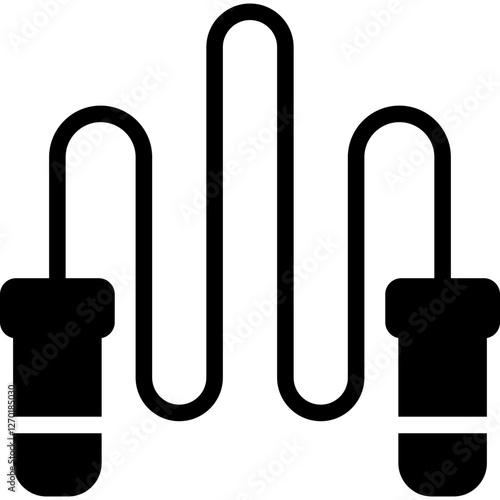 jump rope icon illustration design with solid