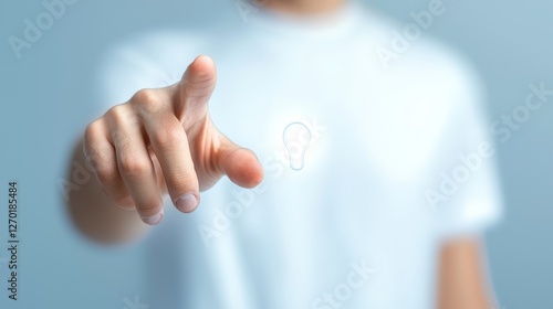 Man pointing directly at the viewer, a powerful nonverbal communication gesture capturing attention and engagement photo