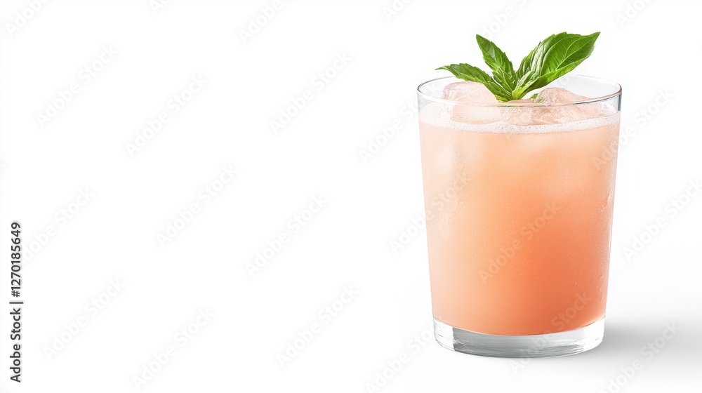 Closeup of refreshing minty drink, cool summer beverage photography