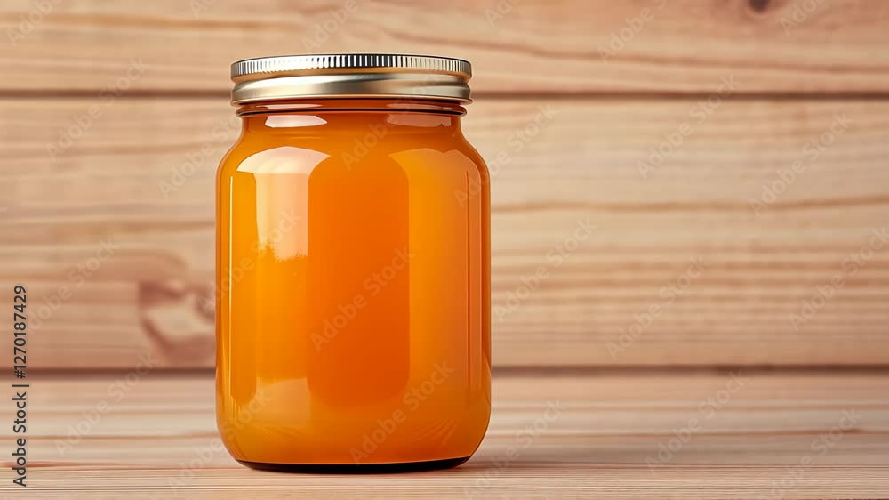 Homemade Pumpkin Jam in Jar Mockup with Wooden Background for Product Labeling and Autumnal Food Photography Concepts Homemade Pumpkin Jam in Jar Mockup with Wooden Background for Product Labeling and Autumnal Food Photography Concepts