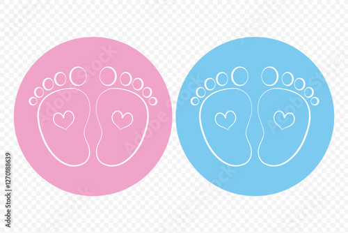 silhouette of baby feet icon over white background. vector illustration. Baby footprints icon isolated on white background. Baby feet sign. Set icons colorful. Vector Illustration.