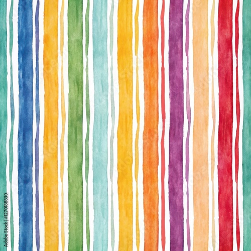 Rainbow Watercolor Stripes