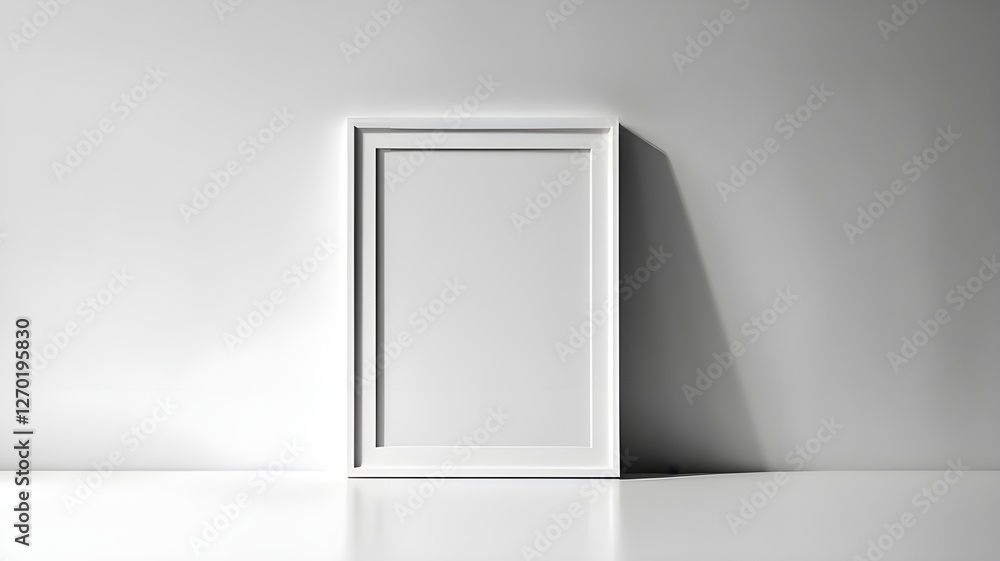 Blank white framed canvas for art mockups and illustrations Blank white framed canvas for art mockups and illustrations