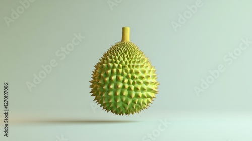 Fresh Durian Fruit Isolated on Light Background photo