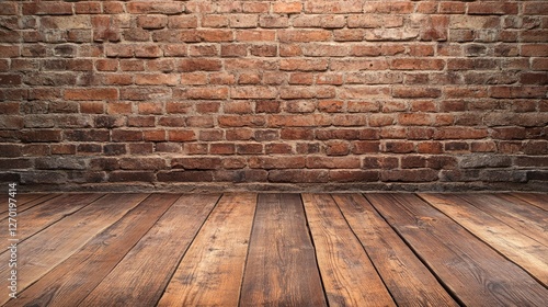 A grungy, vintage-style old brick wall with peeling remnants of plaster, revealing bricks underneath. The rough texture adds depth.