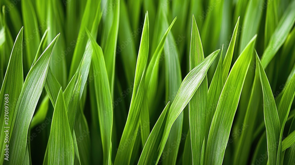 Obraz premium A high-resolution close-up of deep green grass, showing natural variations in texture and color.