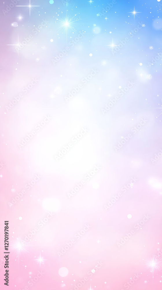 Pastel gradient with sparkling stars and bokeh effect Pastel gradient with sparkling stars and bokeh effect