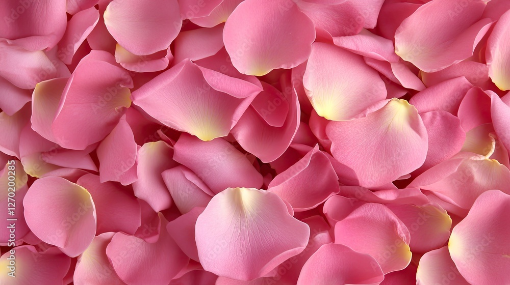 A soft pink rose petal background, creating a delicate and romantic atmosphere with ample copy space. A soft pink rose petal background, creating a delicate and romantic atmosphere with ample copy space.