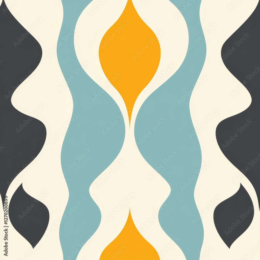 Retro abstract pattern with wavy shapes and colors Retro abstract pattern with wavy shapes and colors