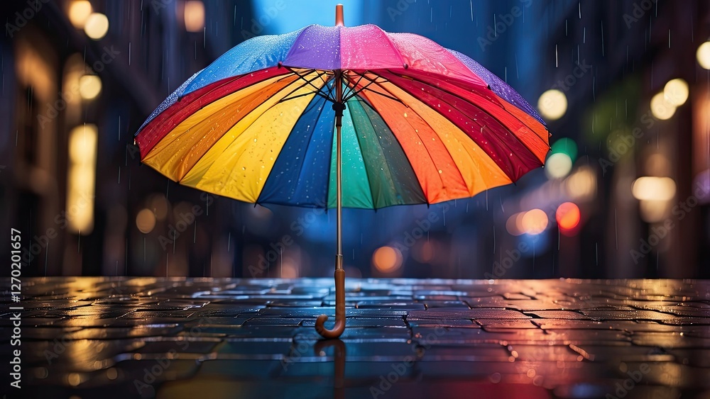 custom made wallpaper toronto digitalUmbrella in the Colorful Rainbow Rain