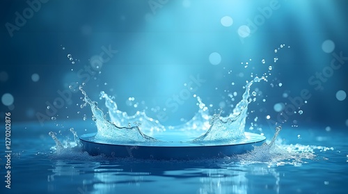 Product Platform with Water Splash.