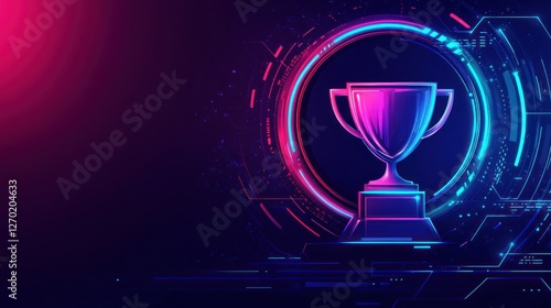 Digital Trophy Award Cyber Background Success