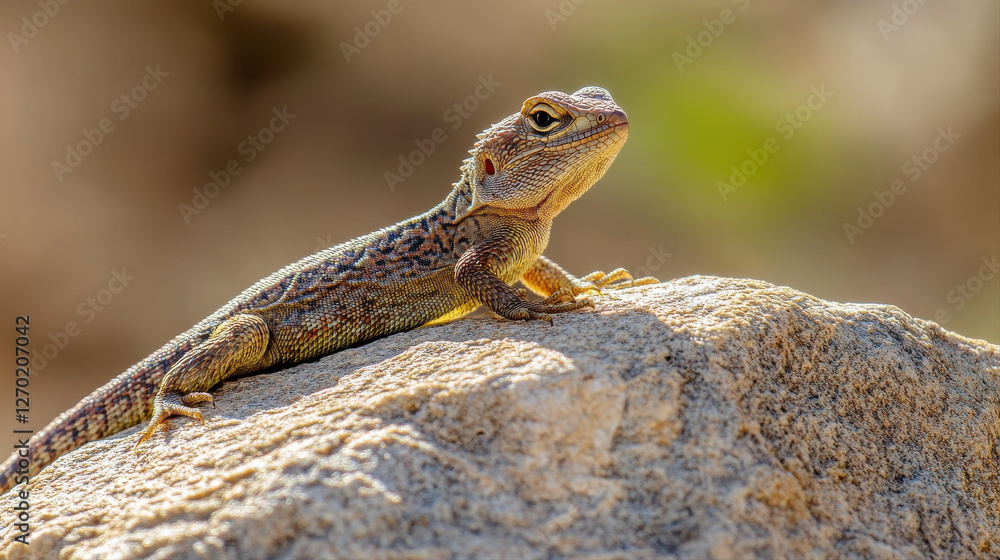 lizard basking on warm rock under sun, showcasing its vibrant colors and textures lizard basking on warm rock under sun, showcasing its vibrant colors and textures