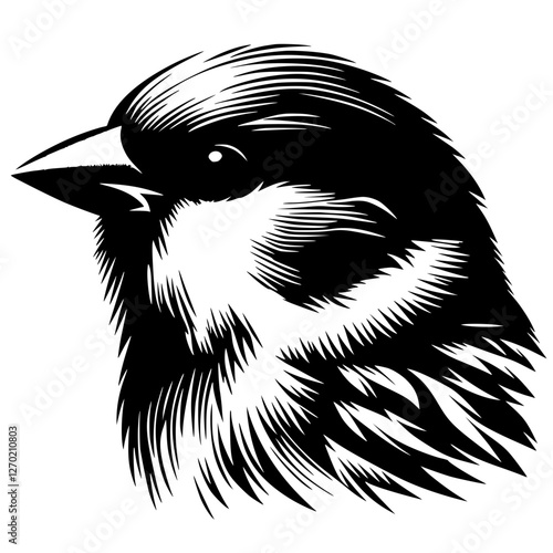 Sparrow portrait silhouette