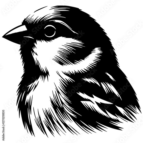 Sparrow portrait silhouette