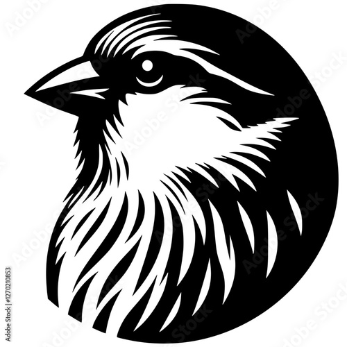 Sparrow portrait silhouette