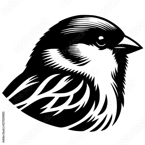 Sparrow portrait silhouette