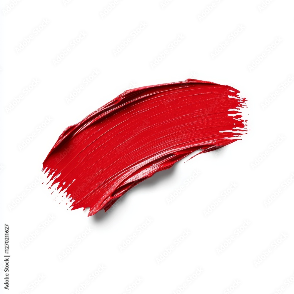 Vibrant Red Paintbrush Stroke with Textured Brush Marks on White Background, Photorealistic Artistic Design Vibrant Red Paintbrush Stroke with Textured Brush Marks on White Background, Photorealistic Artistic Design