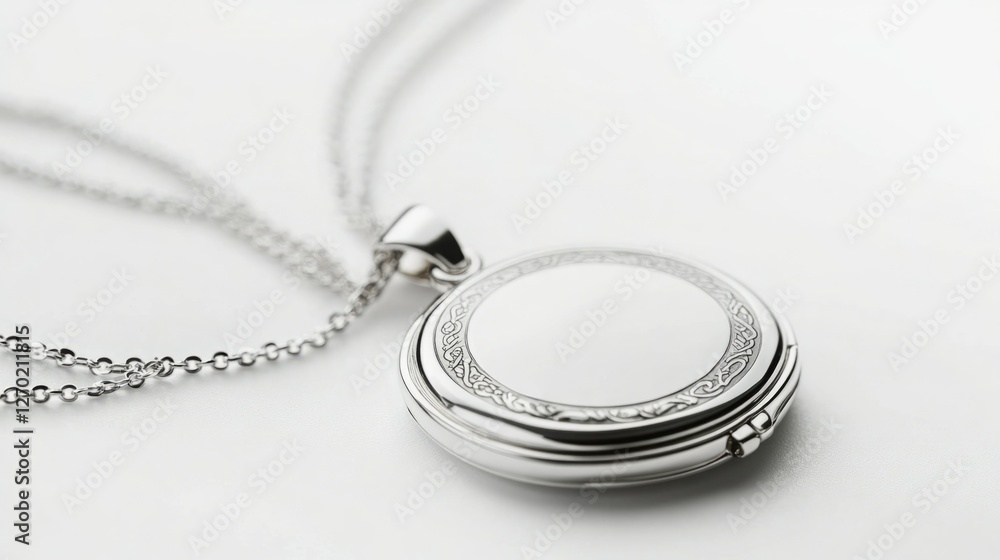 Elegant silver locket necklace with intricate detailing. A timeless piece perfect for cherished memories. Elegant silver locket necklace with intricate detailing. A timeless piece perfect for cherished memories.
