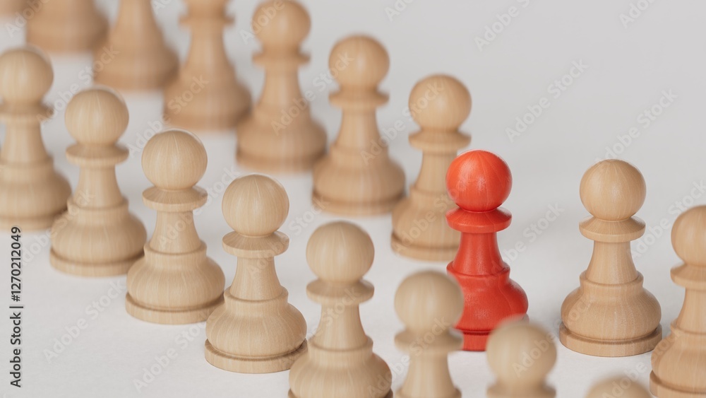 Stand out from the crowd. Individuality, originality and uniqueness.3D rendering on white background. Stand out from the crowd. Individuality, originality and uniqueness.3D rendering on white background.