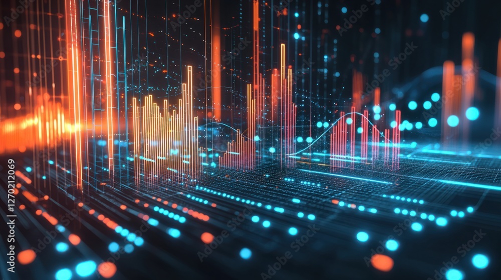Abstract Futuristic Data Visualization with Neon Colors and Lines Abstract Futuristic Data Visualization with Neon Colors and Lines