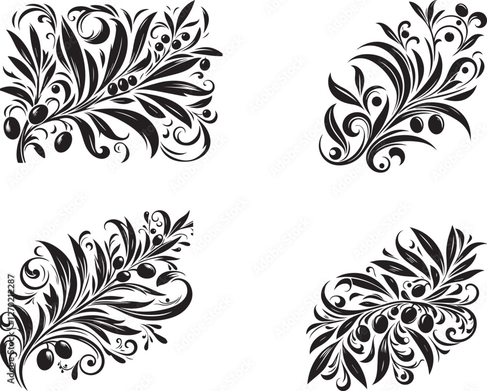 Obraz premium set of floral design elements